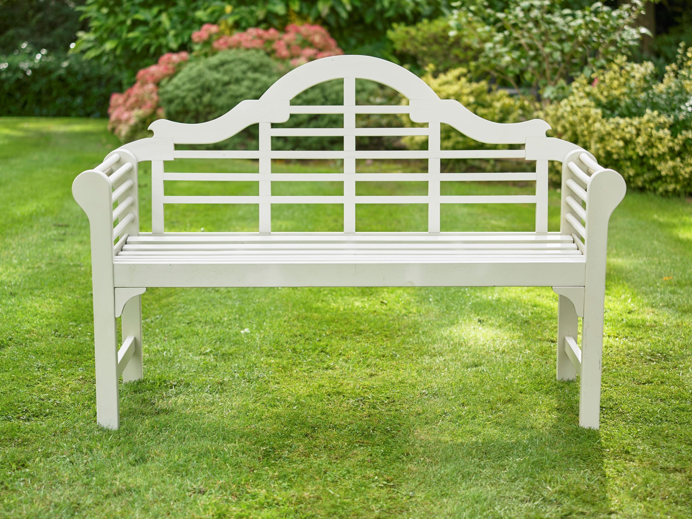 Greenhurst Lutyens Style Garden Bench - Forest White - Hortibliss