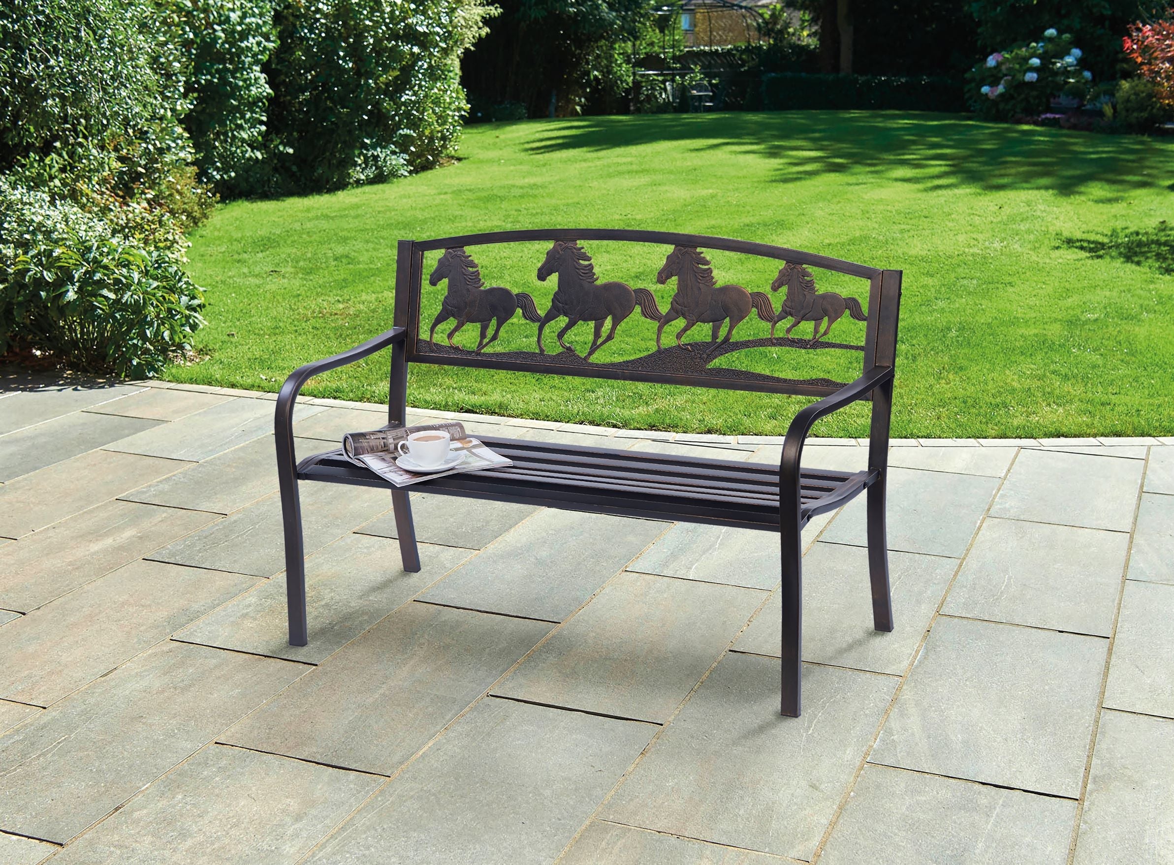 Greenhurst Horse Design Garden Bench - Hortibliss