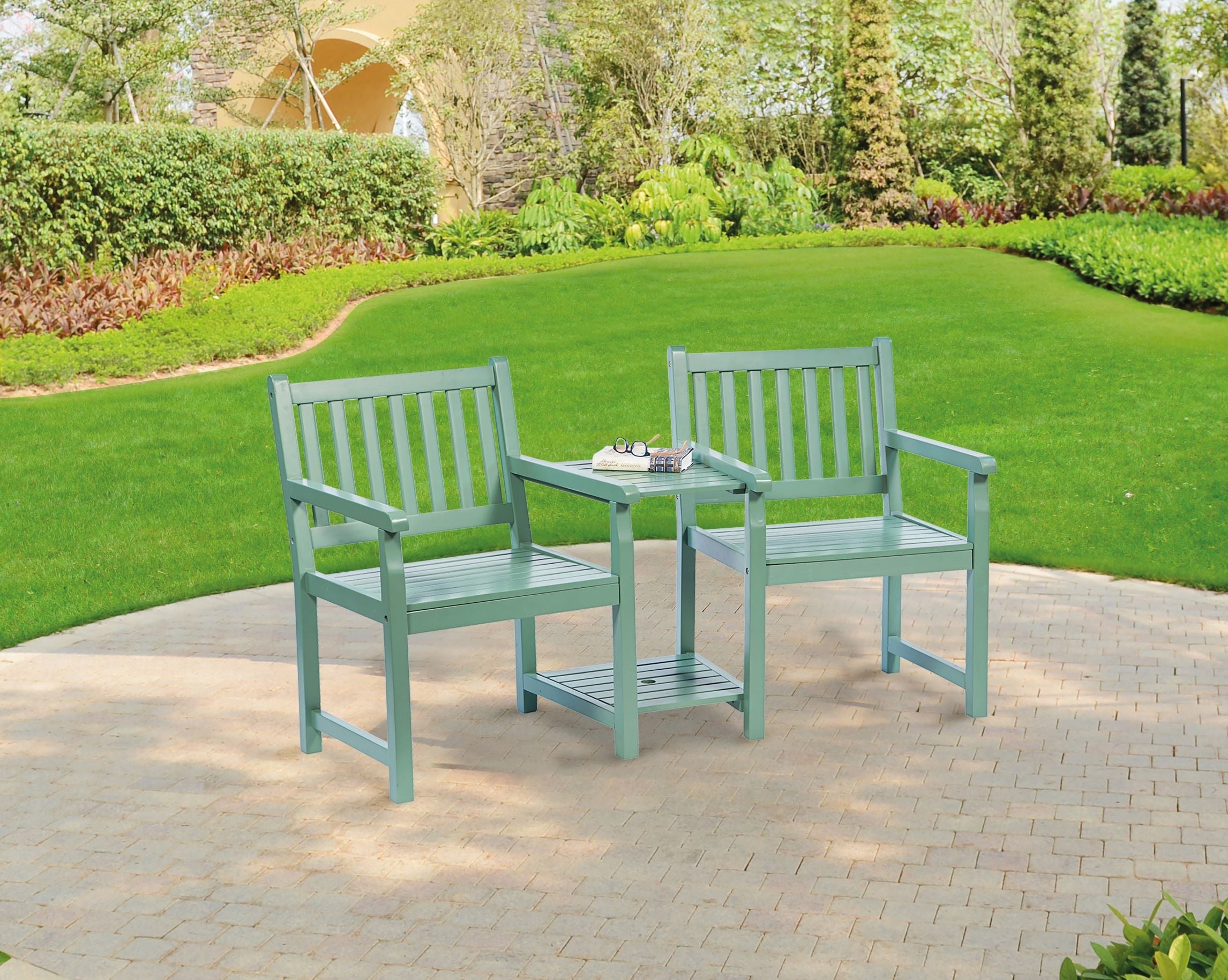 Greenhurst Danesford Duo Bench - Sage Green - Hortibliss