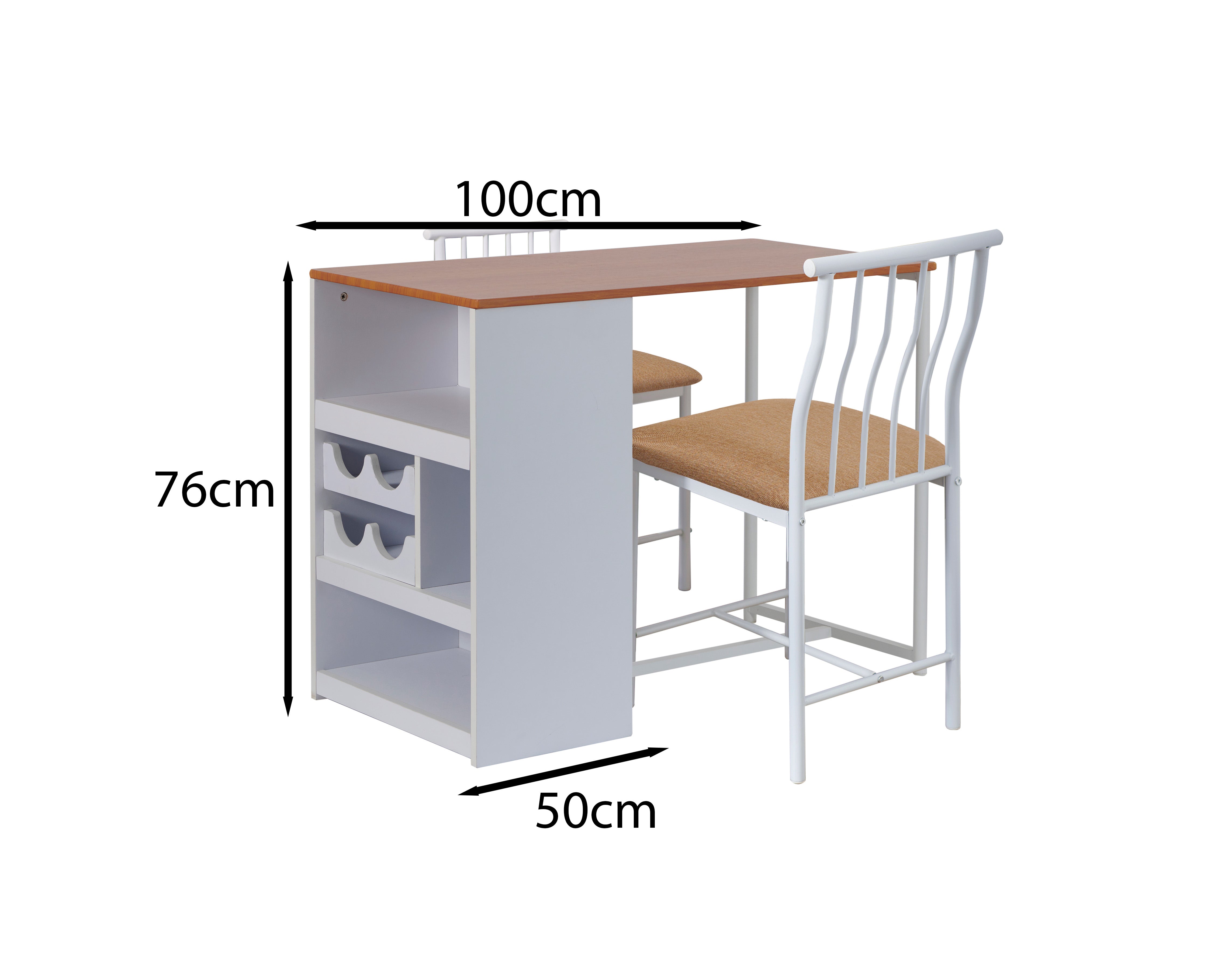 Compact Bistro Dining Set - white - Hortibliss