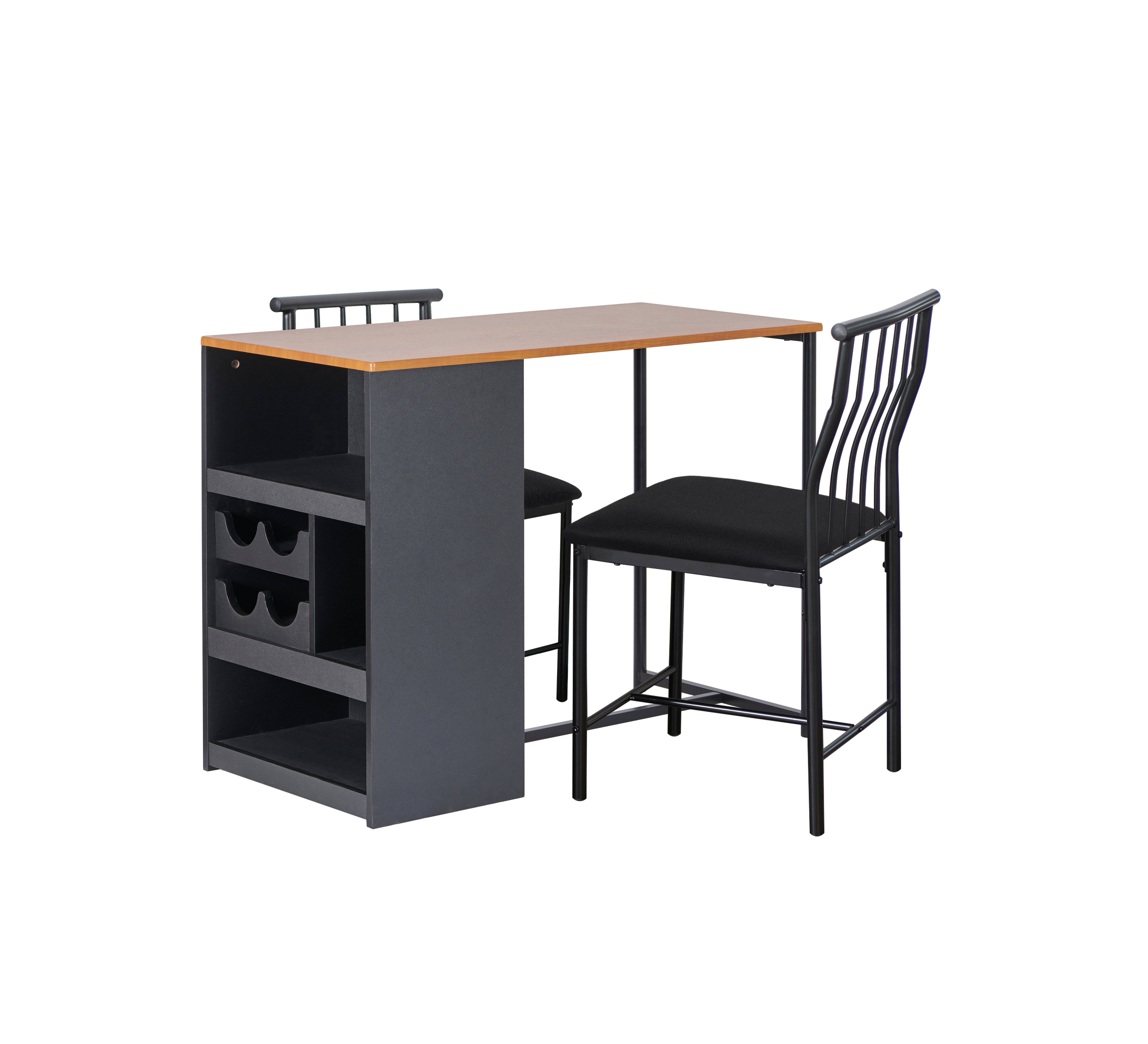 Compact Bistro Dining Set - Black - Hortibliss