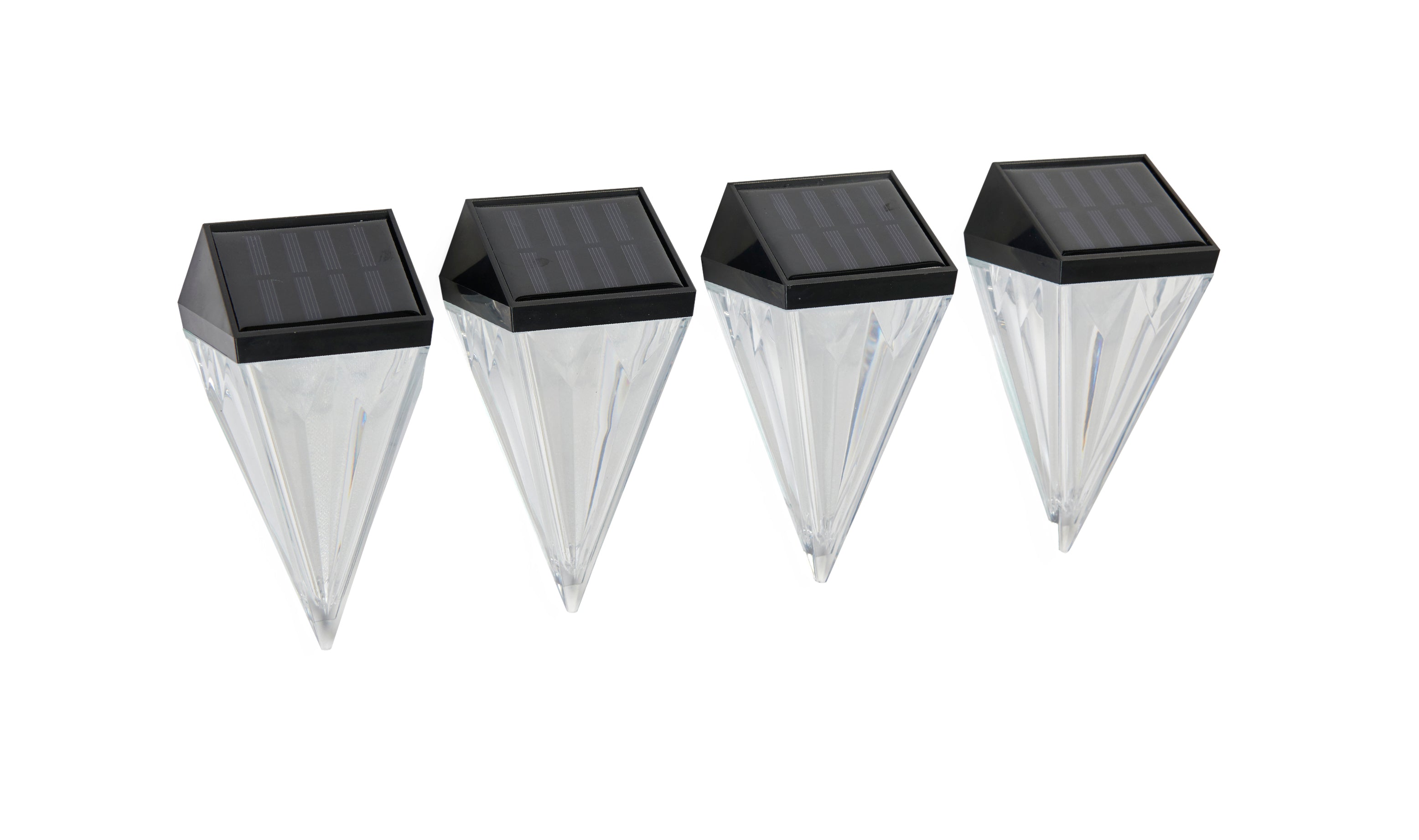 Pack of 4 Solar Diamond Wall Lights - Hortibliss