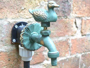 Duck Ornamental Verdigris Garden Tap - Hortibliss