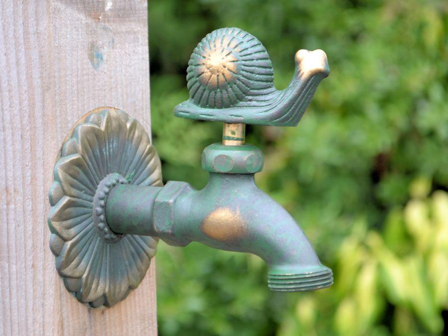 Snail Ornamental Verdigri Garden Tap - Hortibliss