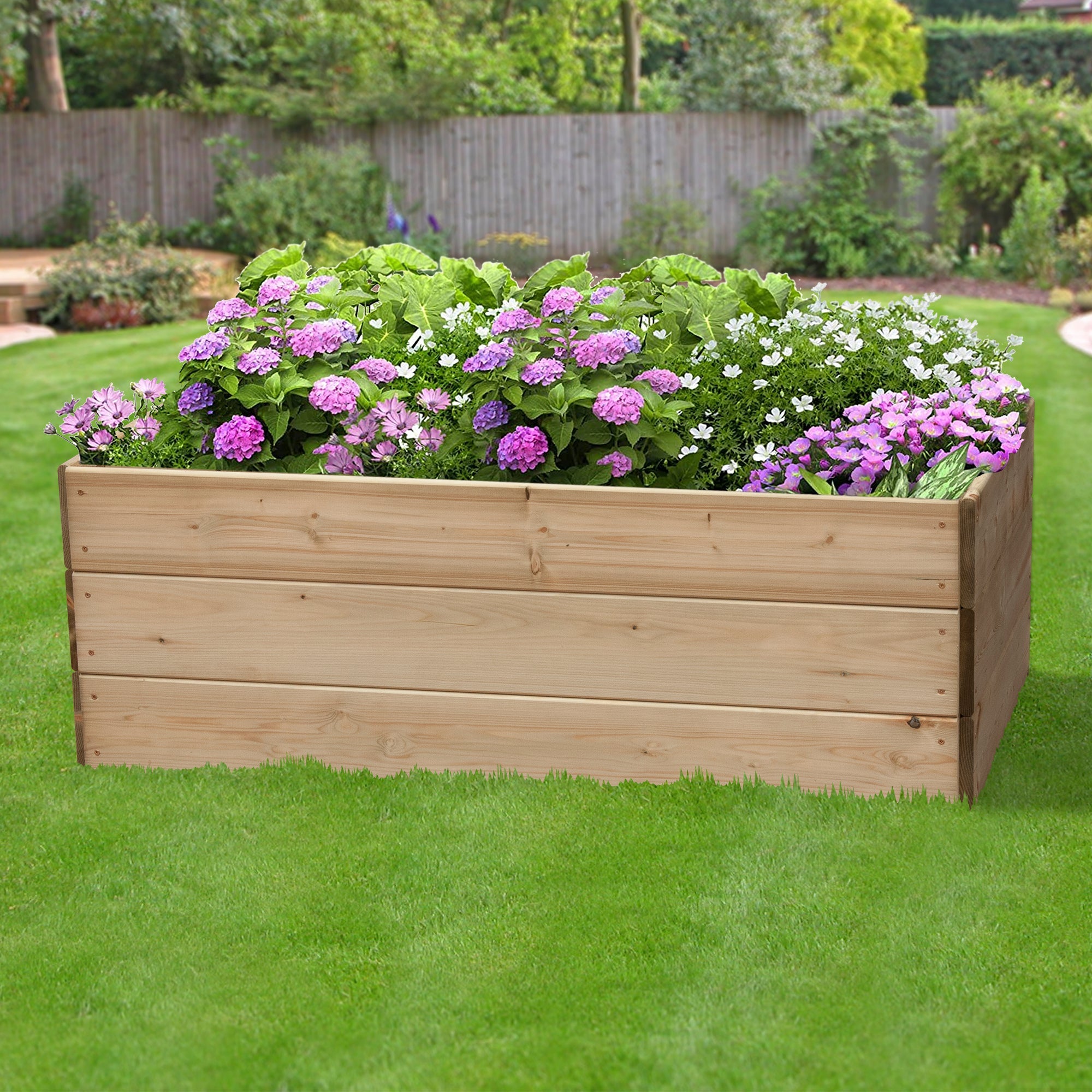 Rectangular Raised Bed 45cm High, 60 x 120cm - Hortibliss