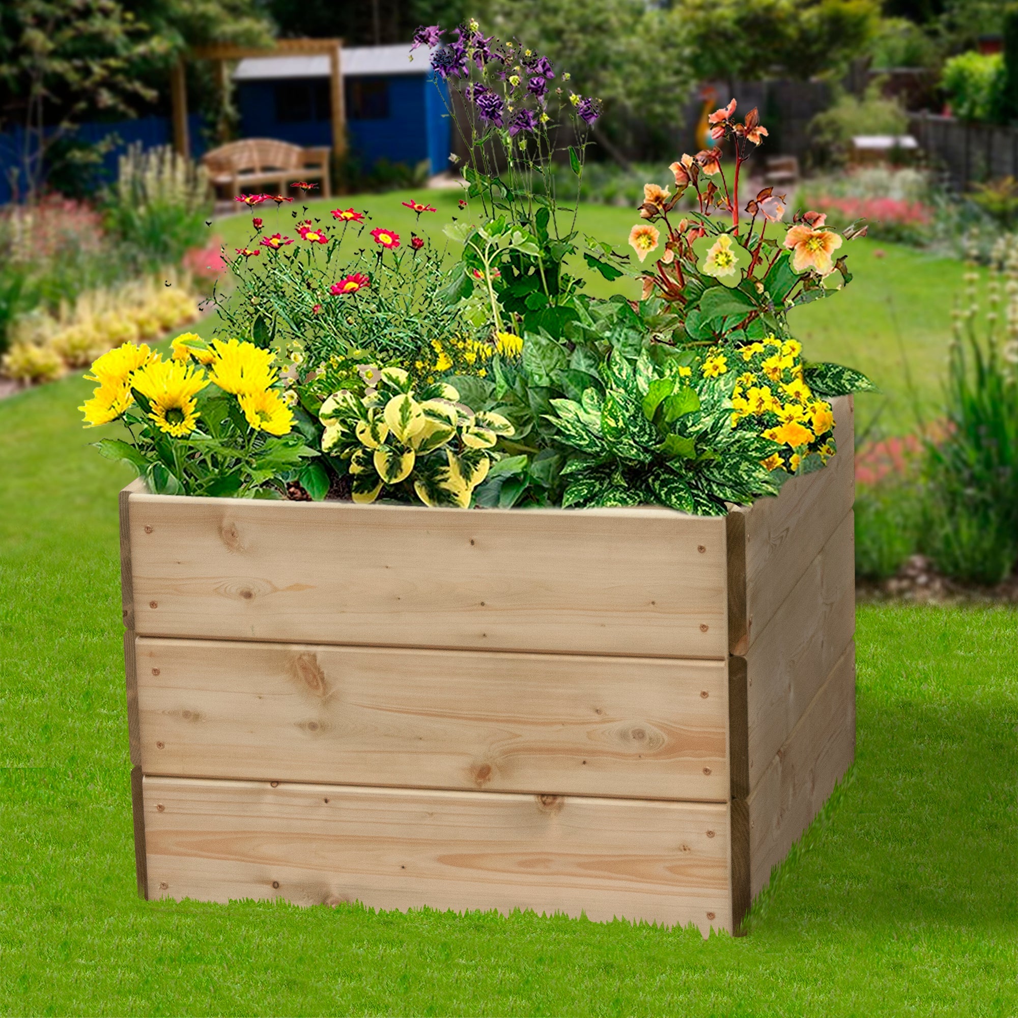 Square Raised Bed 45cm High, 60 x 60cm - Hortibliss