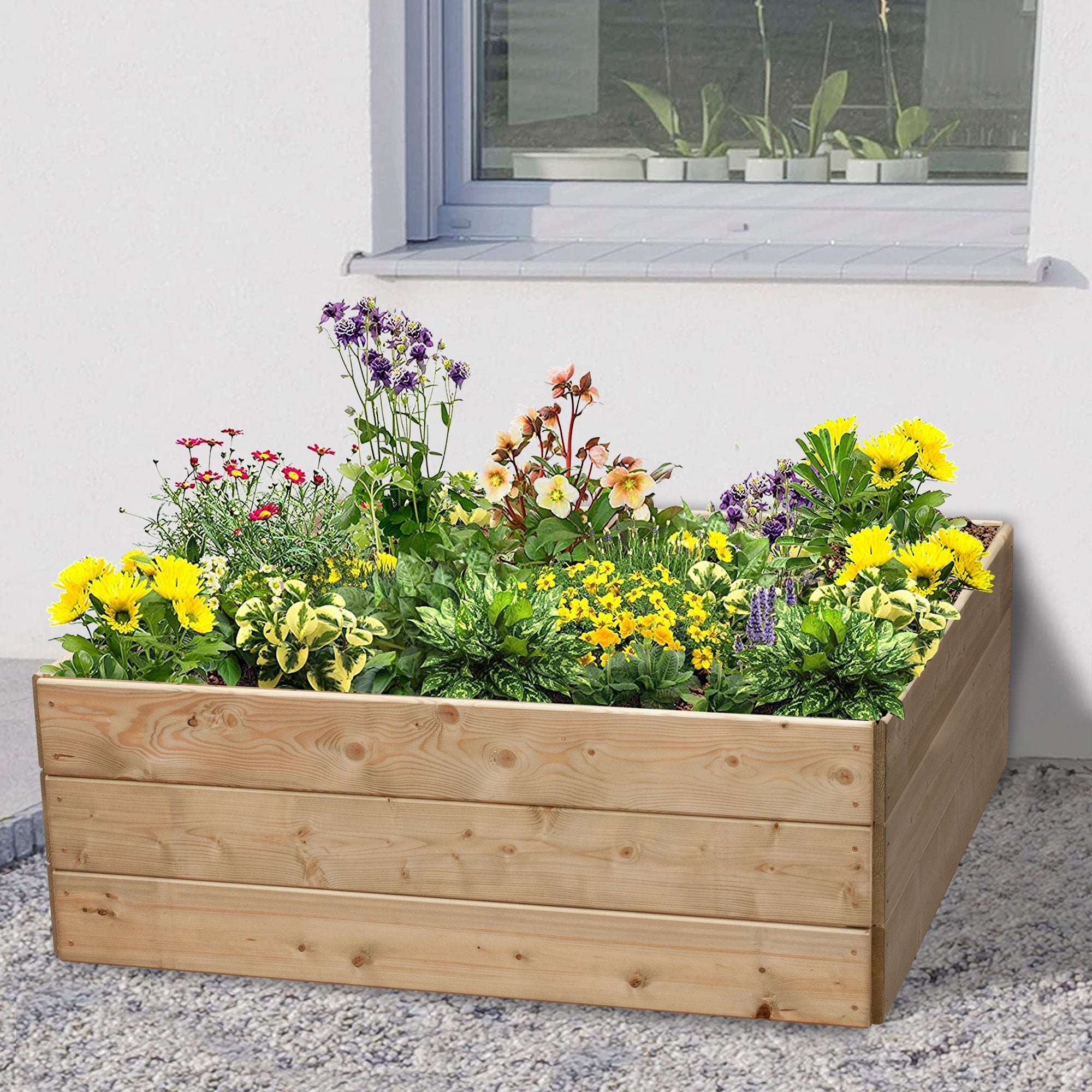 Square Raised Bed 45cm High, 120 x 120cm - Hortibliss