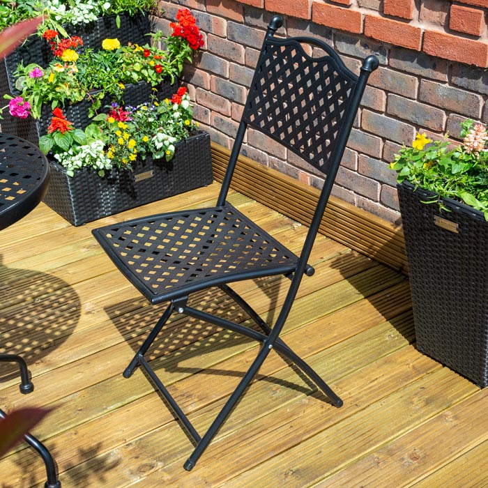 Garden Shop Online Bistro Set - Metallic Black - Hortibliss