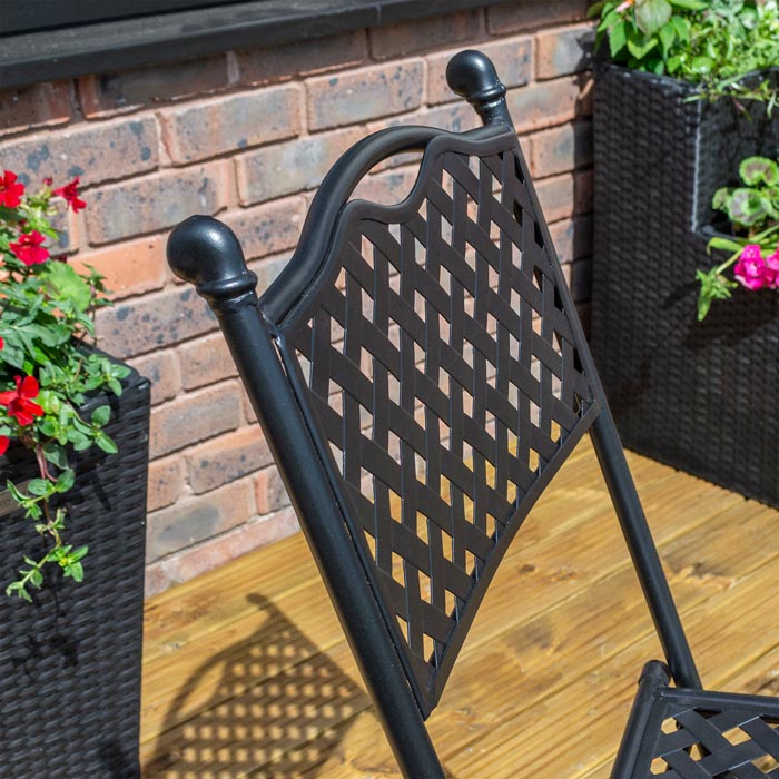 Garden Shop Online Bistro Set - Metallic Black - Hortibliss