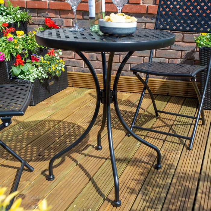 Garden Shop Online Bistro Set - Metallic Black - Hortibliss