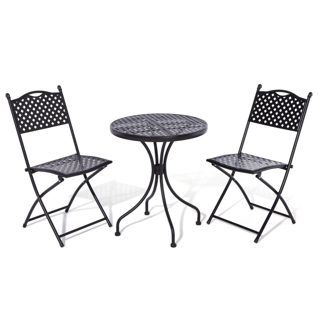 Garden Shop Online Bistro Set - Metallic Black - Hortibliss