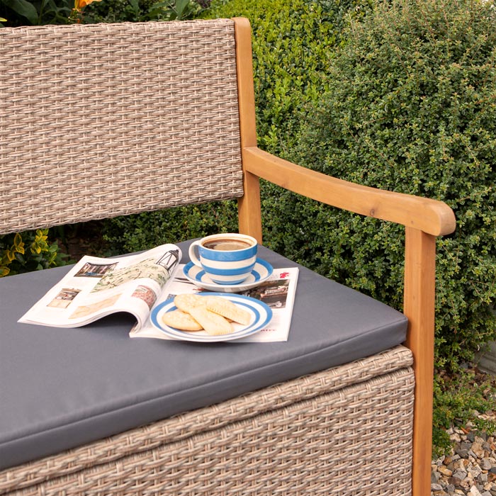 Rowlinson Rattan Bench - Natural - Hortibliss