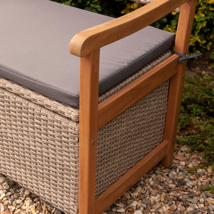 Rowlinson Rattan Bench - Natural - Hortibliss