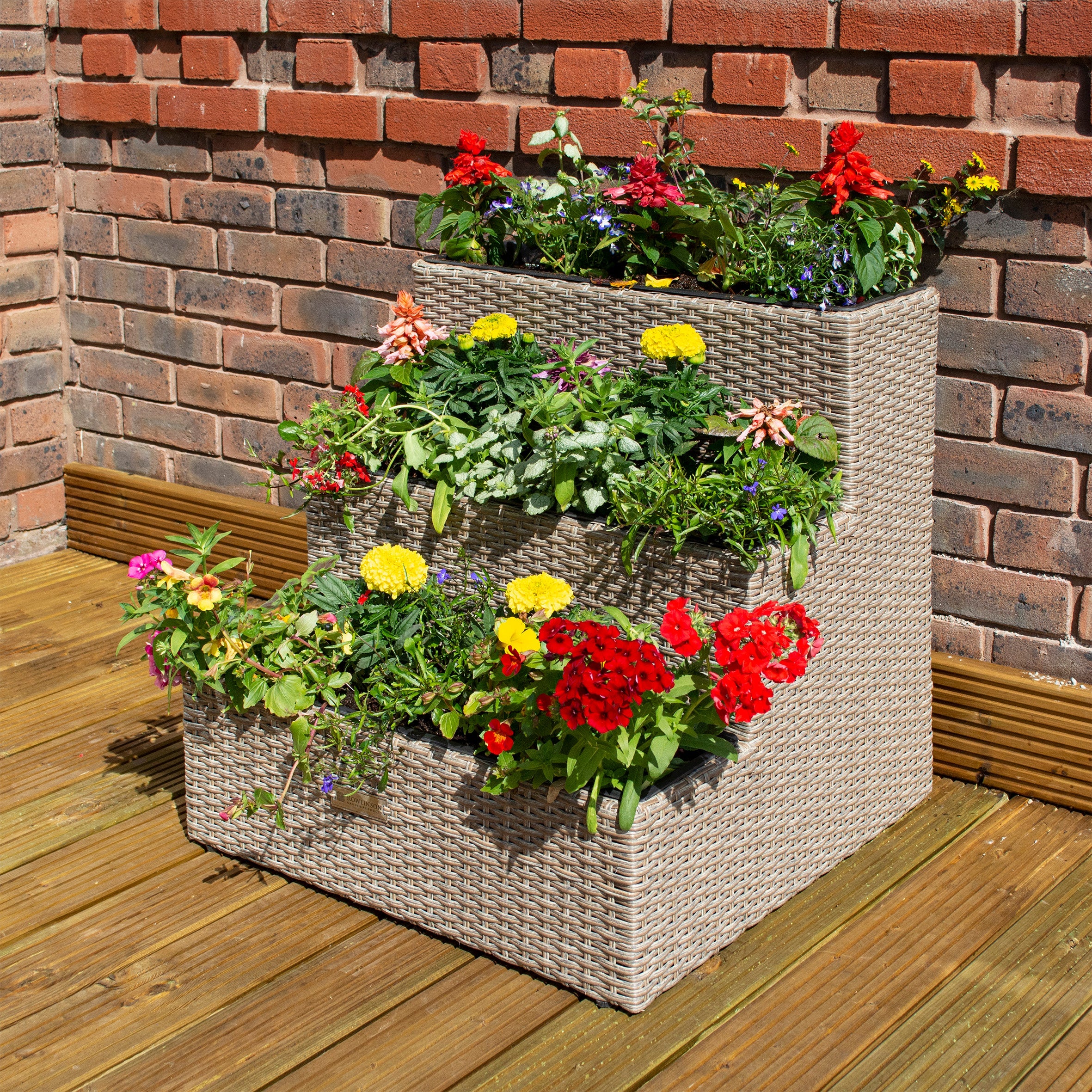 Natural Rattan Weave Tier Planter - Hortibliss