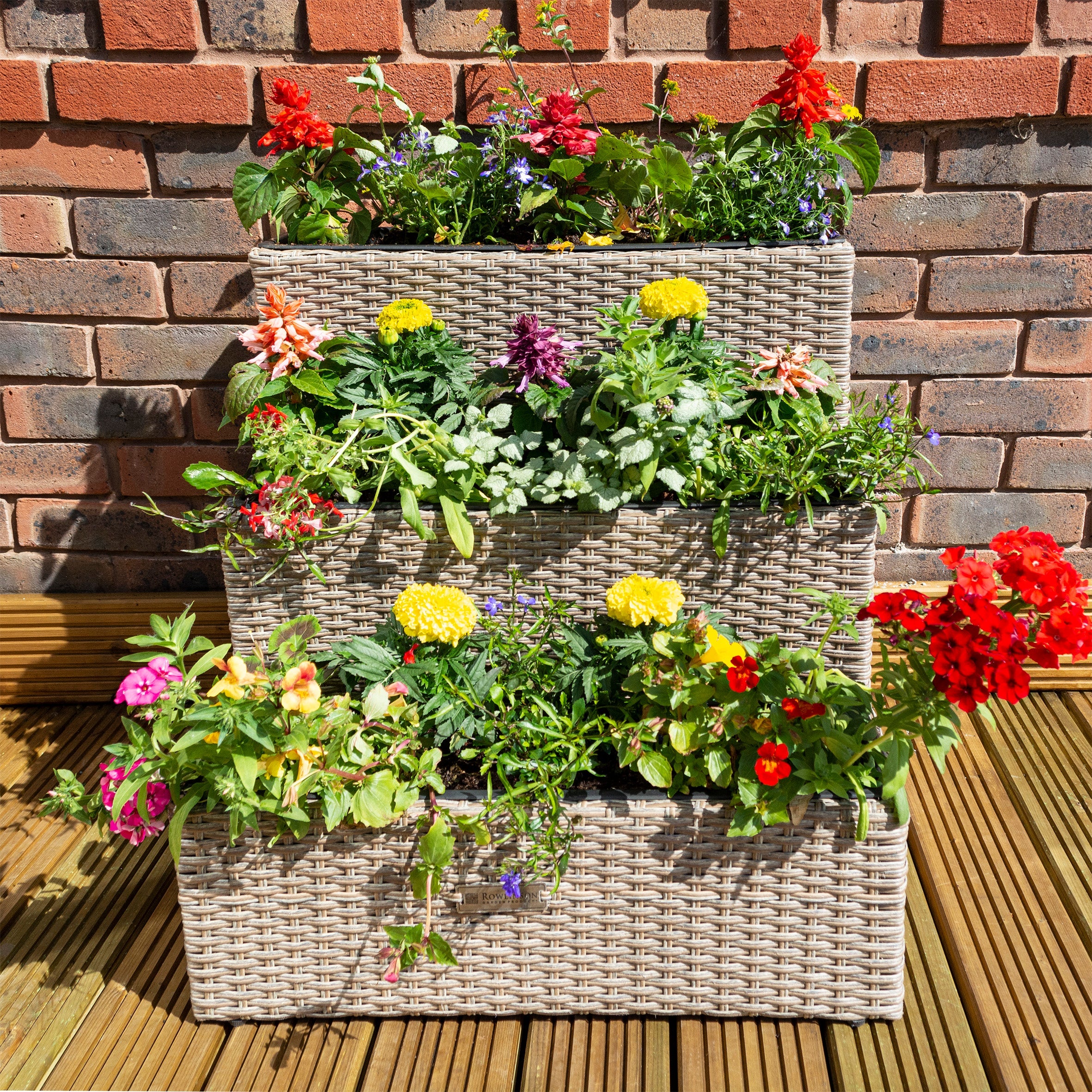 Natural Rattan Weave Tier Planter - Hortibliss