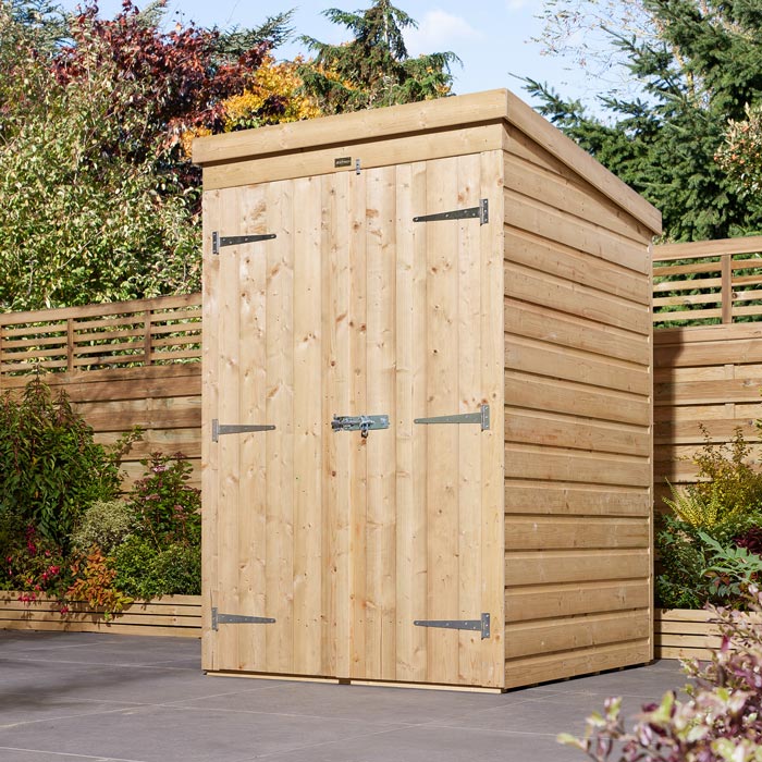 Rowlinson 4x4 Double Door Shiplap Pent Shed - Hortibliss