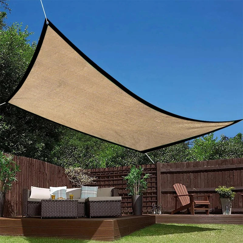 Outdoor Patio Sun Shade Sail Rectangle Garden Sunshade Net Garden Balcony Net Summer Anti-UV Sun Shelter Awning Car Canopy - Hortibliss