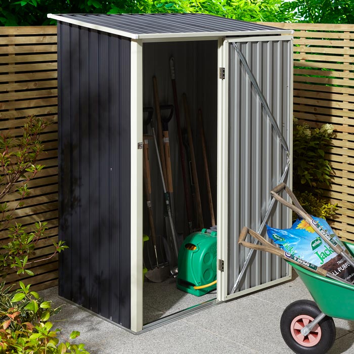 Rowlinson Trentvale 5x3 Metal Pent Shed - Dark Grey - Hortibliss