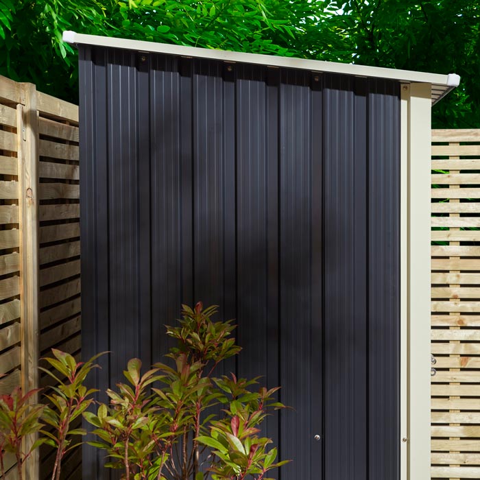 Rowlinson Trentvale 5x3 Metal Pent Shed - Dark Grey - Hortibliss