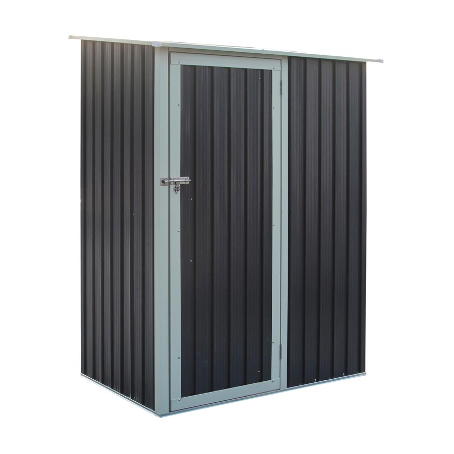 Rowlinson Trentvale 5x3 Metal Pent Shed - Dark Grey - Hortibliss