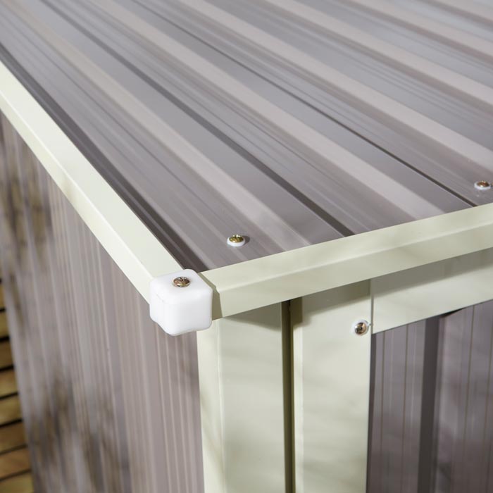 Rowlinson Trentvale 5x3 Metal Pent Shed - Light Grey - Hortibliss