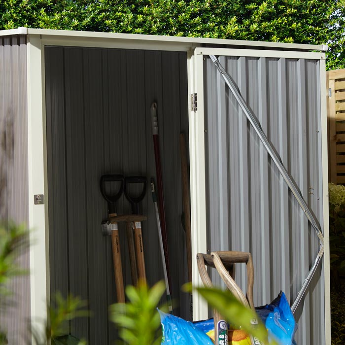 Rowlinson Trentvale 5x3 Metal Pent Shed - Light Grey - Hortibliss