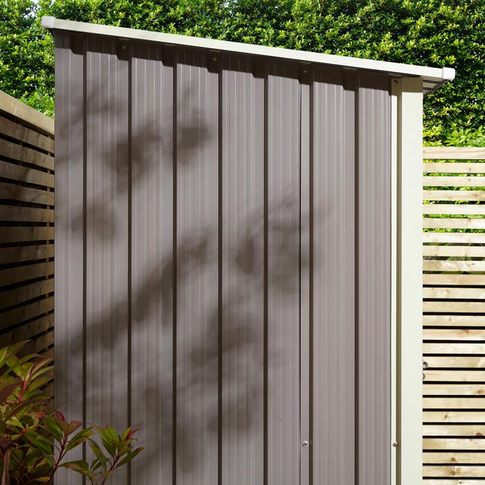 Rowlinson Trentvale 5x3 Metal Pent Shed - Light Grey - Hortibliss