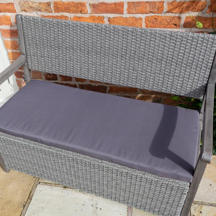 Rowlinson Alderley Rattan Storage Bench - Grey - Hortibliss