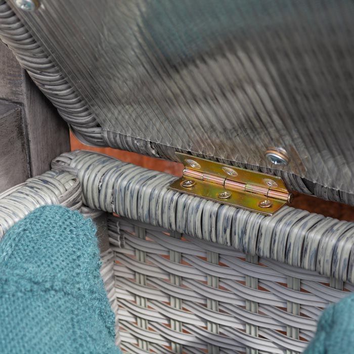 Rowlinson Alderley Rattan Storage Bench - Grey - Hortibliss