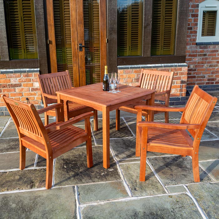 Willington Four Seater Square Hardwood Furniture Set - Hortibliss