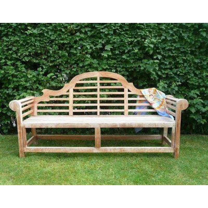 Solid Teak 4 Seater Lutyens Bench - Hortibliss