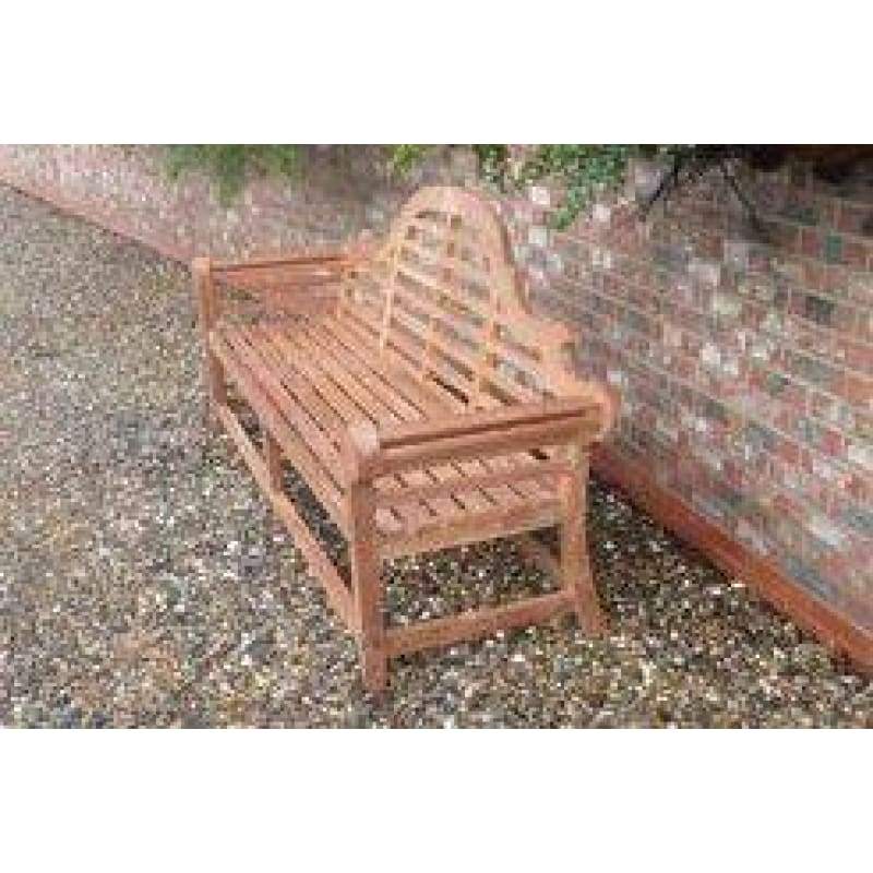 Solid Teak 4 Seater Lutyens Bench - Hortibliss