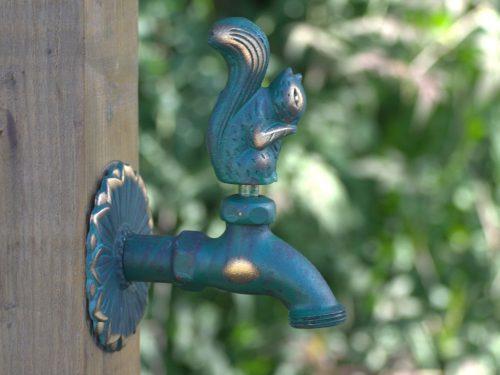 Squirrel Ornamental Verdigris Garden Tap - Hortibliss