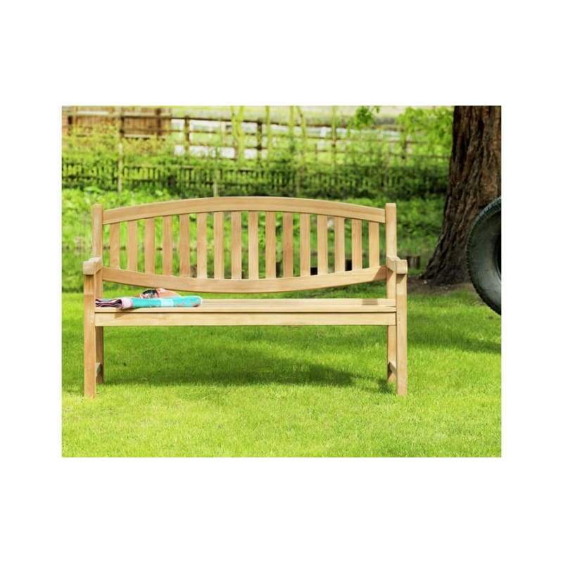 Winchester Double Oval Back Teak Garden Bench 150cm - Hortibliss