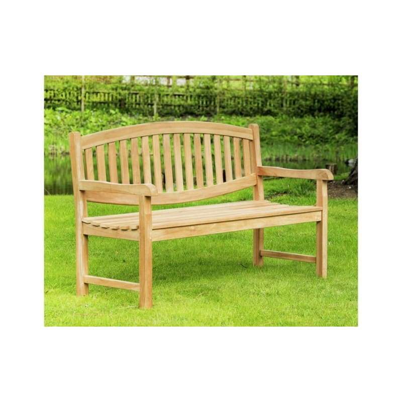 Winchester Double Oval Back Teak Garden Bench 150cm - Hortibliss