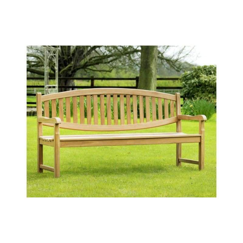 Winchester Double Oval Back Teak Garden Bench 180cm - Hortibliss