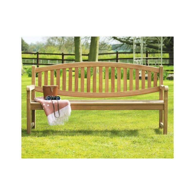 Winchester Double Oval Back Teak Garden Bench 180cm - Hortibliss